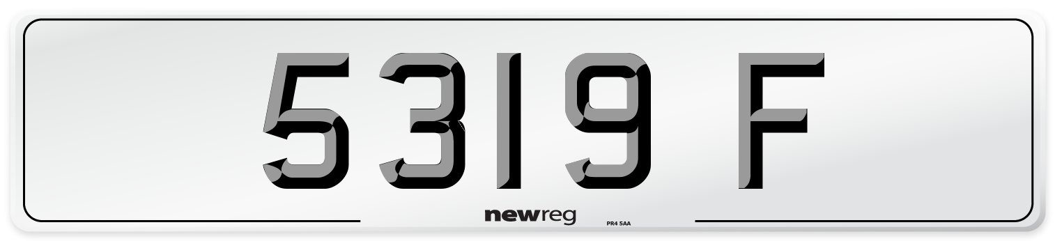 5319 F Number Plate from New Reg
